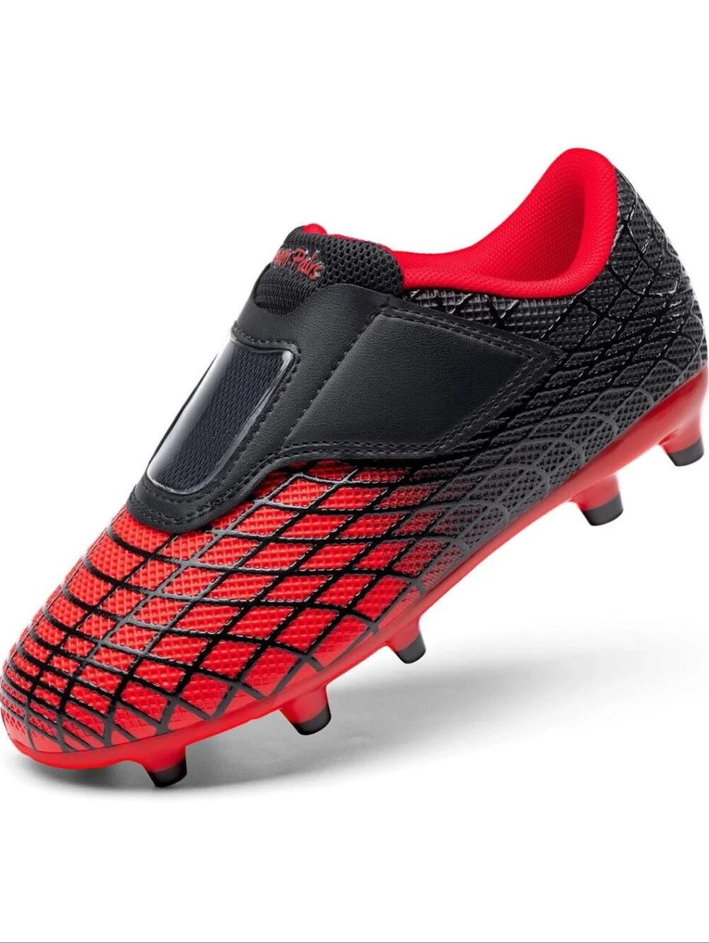 Red Black Youth Soccer Cleats Size 5Y New Velcro Strap